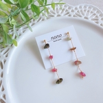 天然石✿カラフル華奢チェーンピアス/イヤリング サージカルステンレス nonoacs シンプル 軽い