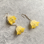 【残りわずか】【chimie】asymmetry flower earrings/dead stock/yellow