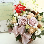 ピンクベージュのFlowerバスケット