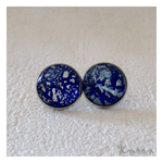 ガラスの箔ピアス(海)