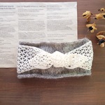 a/w tricot turban -white on charcoal-　（ヘアバンド）