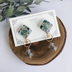 [受注生産]クリアスクエアスターピアス(ブルー)