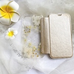 【手帳型】ホワイト 押し花 スマホケース ＊Galaxy  iPhoneクリア手帳型ケース＊ iPhoneケース ＊ iPhone12 iPhone12Pro iPhone12mini選べる5色