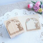 うさぎと窓枠風スタンプ