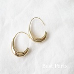 2pcs フックピアス ぷっくり ゴールド