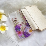 【手帳型】 押し花 スマホケース ＊Galaxy  iPhoneクリア手帳型ケース＊ iPhoneケース ＊ iPhone12 iPhone12Pro iPhone12mini選べる5色