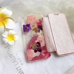 【手帳型】 押し花 スマホケース ＊Galaxy   iPhoneクリア手帳型ケース＊ iPhoneケース ＊ iPhone12 iPhone12Pro iPhone12mini選べる5色