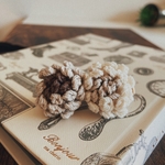 素朴な花のアクセサリー  3way 淡色 / ヘアクリップ クリップブローチ バッグチャーム