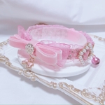 🧚‍♀️新作首輪🎀フラワーガーデン🎀ベビーピンクベルベットリボン♡