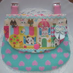 移動ポケット＊かわいい動物/水色＊クリップ付き