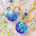 水面の蝶🦋バッグチャーム　ブルー
