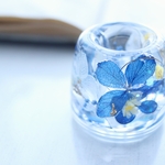 ブルーの紫陽花のペン立て