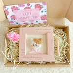 もこもこ♡ねこちゃん 桜フレーム ／ 羊毛フェルト  猫  ミニチュア ふわもこ