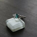 グリーントパーズ　サイドCZラインフィリグリーリング　SILVER925
