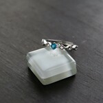 ネオンブルーアパタイト　ダイヤレースリング　SILVER925