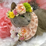 【猫用】アネモネとラナンキュラスのフリルケープ