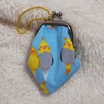 インコ柄ちっちゃながま口オカメ🦜