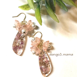 690円☆春色レジンチャーム☆チェコお花のピアス/イヤリング