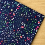 50*50【スケア】Paper-cutting Flower／ネイビー《 生地 スケア生地 コットン 綿 花柄 花 北欧風 北欧柄 北欧 》