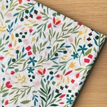 50*50【スケア】Paper-cutting Flower／オフホワイト《 生地 スケア生地 コットン 綿 花柄 花 北欧風 北欧柄 北欧 韓国 ホワイト 白 COTTONCANDY 薄手 》