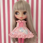 ベアーギンガムフリルワンピース＆ニーハイソックス♡pink