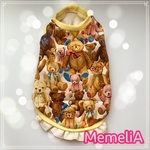 ダックス用🐕くまが可愛すぎる🧸🌸テディーベア柄レイヤード風タンクトップ 🧸