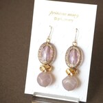 ベージュ&ゴールデンシャドウbijouピアス