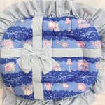 うさぎ♡リボンフリルマット☆水色リボンとゆめかわくまちゃん☆