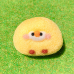 【羊毛フェルト】ことりさんブローチ きいろ【おころまあや】
