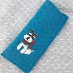 シュナウザーD刺繍メガネケース