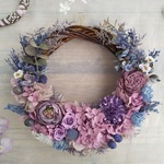  Jolie botanique＜bougainvillee＞＊受注制作＊ハーフムーンリース＊プリザーブドフラワー＊お花＊ギフト＊結婚祝い＊新築祝い＊お誕生日祝い＊ウェディング＊母の日
