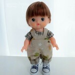 あおくん　メルちゃん男の子　服　2点セット　サロペット&シャツ　メルちゃんサイズ　ソランちゃん服　ホルンくん