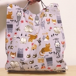 ちょっと大きめエコバッグ☆ねこちゃんズ（グレー）