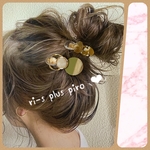2点セット☆*。クリアーしずく × くすみ bi-color •*¨*•.¸¸♪✧涼しげヘアクリップ