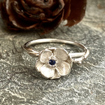 【一点物】アネモネring（ブルーサファイア）（silver925）