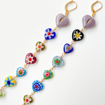 カラフルハートのロングピアス
