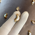  チタン鋼金メッキ+シェル　コネクター　月【12*6mm】1点