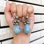 春色♥ミントブルー ドロップ じゃらじゃらピアス