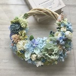  * Mint blue × Rose * wreath * ギフト リース　母の日