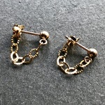 14kgf フープ　チェーンピアス　シングル　フラットオーバルチェーン
