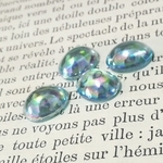 4pcs 1960'sドイツビンテージ　アクアマリンAB　オーバル　12✕10mm
