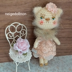 ピンクドレス猫のバッグチャーム