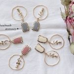 486.くすみカラーチューリップリングピアス