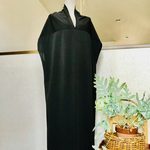 春夏　母の日プレゼント価格　黒カットソー　伸縮性あり　モード感たっぷりM〜XL  4L  マキシ丈ワンピ　母の日プレゼント