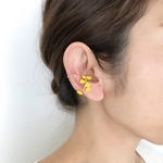 かすみ草イヤーカフ 〜イエロー〜 2点set