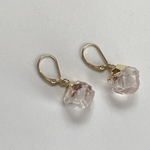 14kgf 大振り クリスタル (水晶) フレンチフックピアス