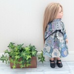 花柄ラインフリルハイネックワンピース　パオラレイナサイズのお洋服
