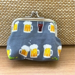 ビールジョッキのがま口財布（グレー）