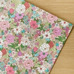50*50【ブロード】Tropical Botanic Flower／ピンク《 生地 ブロード生地 コットン 綿 花柄 花 ボタニカル 植物 草花 小花 》