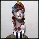 一点もの リバーシブル アフリカン ターバン ヘアターバン ヘアバンド レトロポップ ボヘミアン